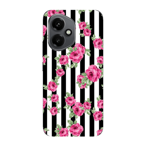 Honor Magic 400 Roses and black line Transparent Silicone TPU Θήκη